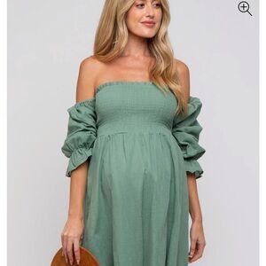 Pinkblush Maternity Strapless Green Dress